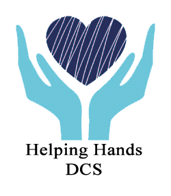 Logo of Helping Hands DCS, a home care agency in Telford, Telford and Wrekin, offering older person care, dementia care, learning disability and autism support and physical disability support.