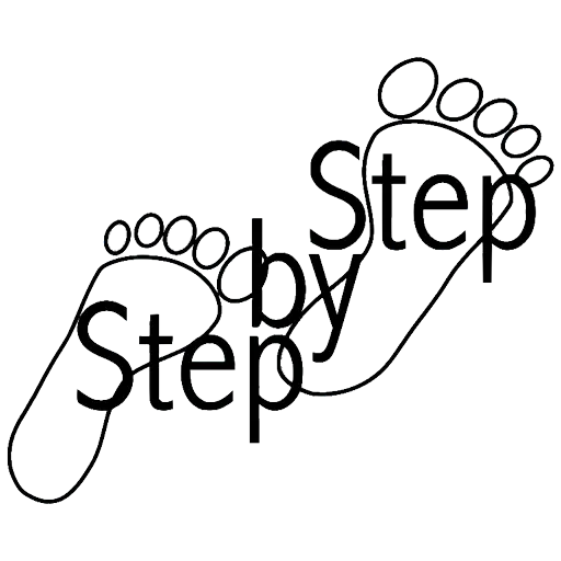 Logo of Step by Step Supporting Independence Ltd, a home care agency in Dawlish, Devon, offering older person care, mental health care, learning disability and autism support and physical disability support.